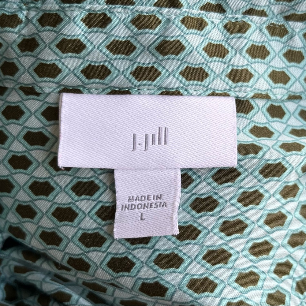 J.Jill Button Down Geometric Pattern Blouse - Siz… - image 2